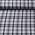 Tissu pantalon - Bengaline Carreaux écossais Noir