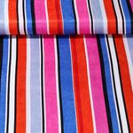 Satin - Streifen Rose vif Bleu