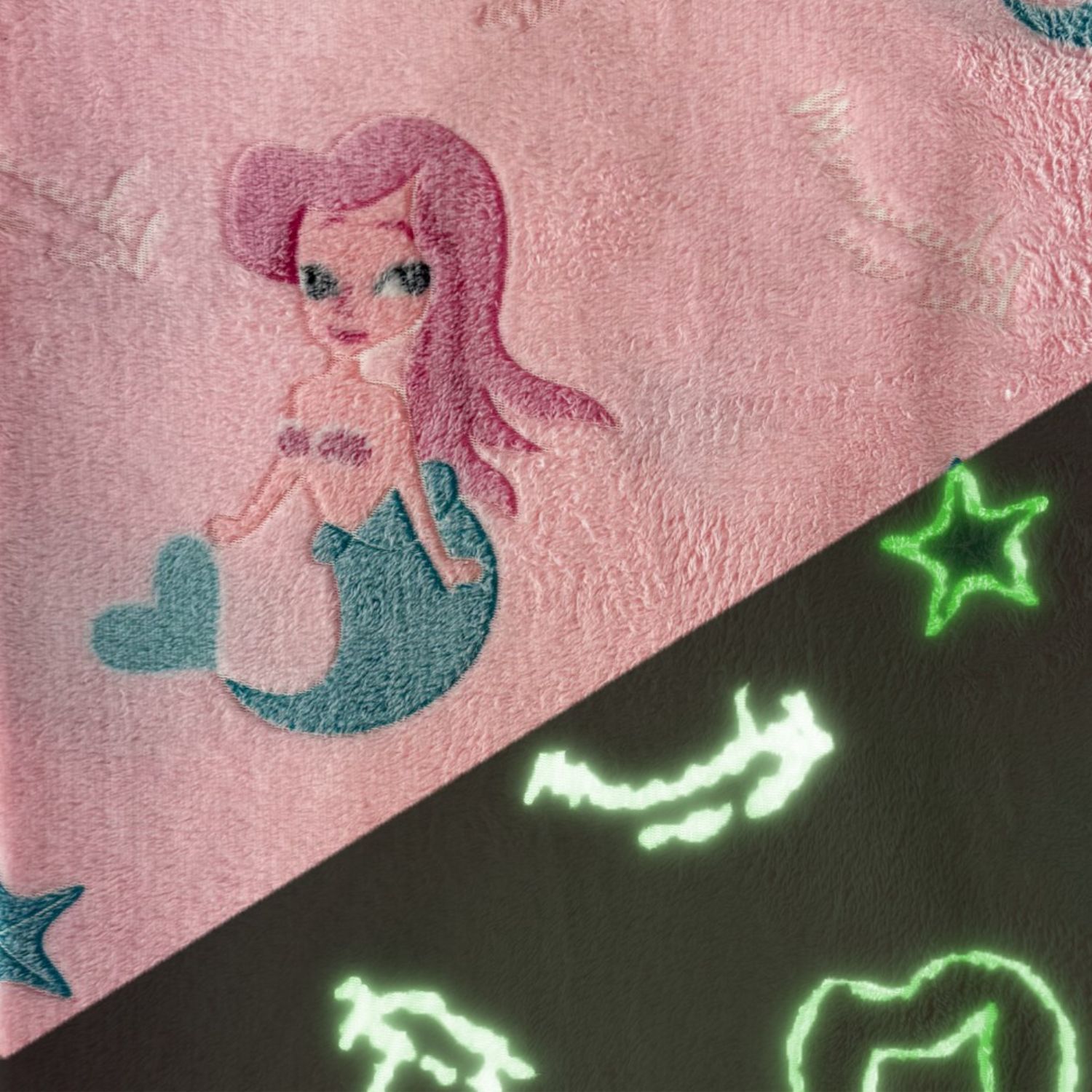 Wellness Fleece - Glow in the Dark Meerjungfrau Rosa-1 Wellness Fleece - Glow in the Dark Meerjungfrau Rosa-1