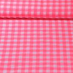 Seersucker - Vichy Gros carreaux Rose fluo 
