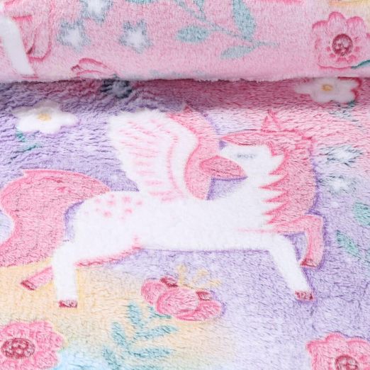 Wellness Fleece - Glow in the Dark Pegasus Blumen Multicolor