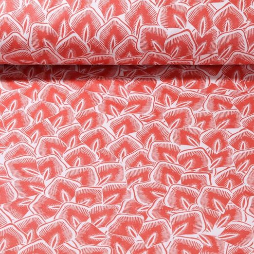 Coton enduit - Feuilles Rouge