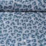 Coton enduit - Feuilles Bleu