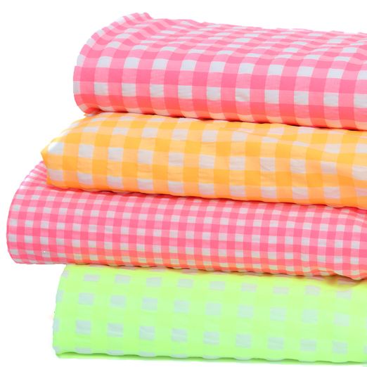 Seersucker Vichy Fluo - Petits ou grands carreaux