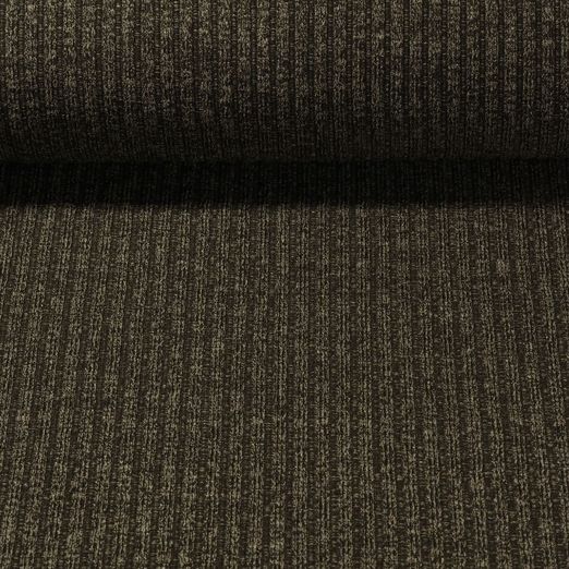 Strickjersey - Gerippt Olive Melange