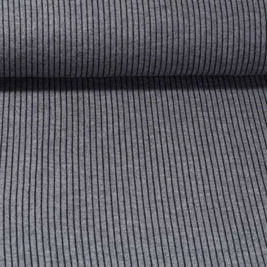 Strickjersey - Gerippt Grau