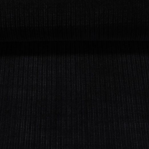 Stricksweat - Chenille Gerippt Schwarz