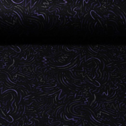 Romanit-Jersey - Linienmix Schwarz Lila