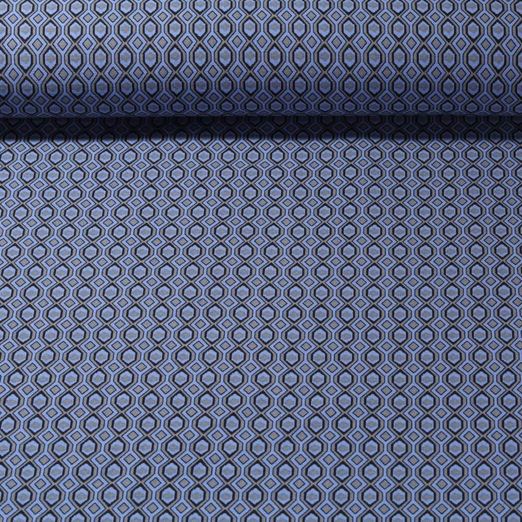 Tissu pantalon - Bengaline Losanges Bleu