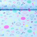 Jersey - Smileys fluos Coeurs Bleu clair