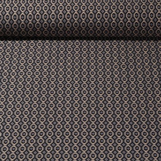 Tissu pantalon - Bengaline Losanges Noir