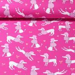 Jersey - Caniche Paillettes Rose vif
