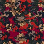 Viscose Crepe Bloemen Donkergroen Viscose Crepe Bloemen Donkergroen