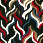 Viskos - Twill Vågor Svart Röd Viskos - Twill Vågor Svart Röd