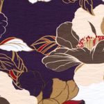 Viscose crepe grote paarse bloemen Viscose crepe grote paarse bloemen