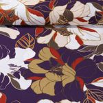 Viscose - Crêpe Grandes fleurs Violet