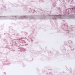 Toile de coton canevas - Impression digitale Renaissance Blanc Vieux rose