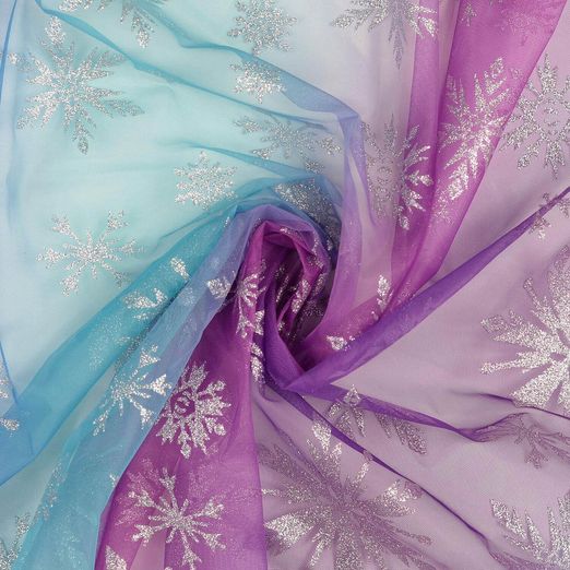 Tulle - Pailleté Cristaux de glace Violet