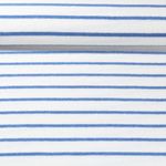 Frottee Jersey - Streifen Ecru Hellblau