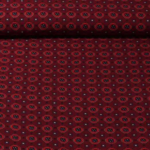 Twill viscose - Ornamente Rouge vin