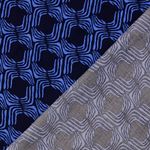 Viscose-twill - Retro donkerblauw en koningsblauw Viscose-twill - Retro donkerblauw en koningsblauw