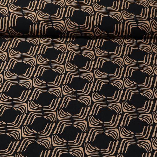 Twill viscose - Rétro Noir Sable