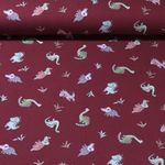 Jersey - Impression digitale Petits dinosaures Rouge vin