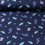 Jersey - Impression digitale Petits dinosaures Bleu marine