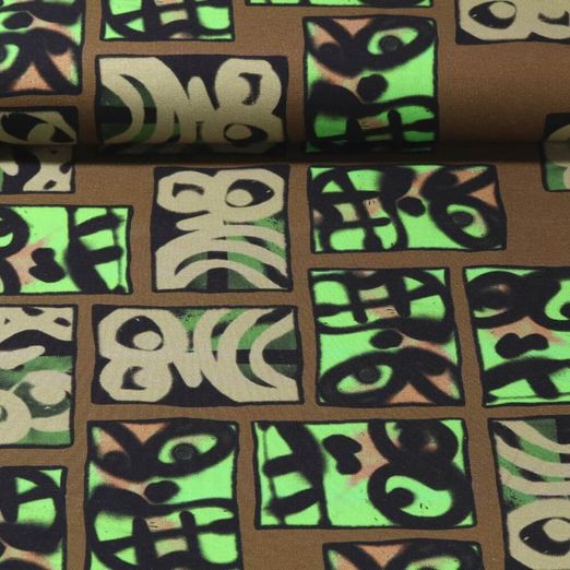 Jersey - Digitaldruck Spraybilder Khaki