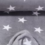 Polaire ultra douce - Double face Etoiles Gris clair Blanc