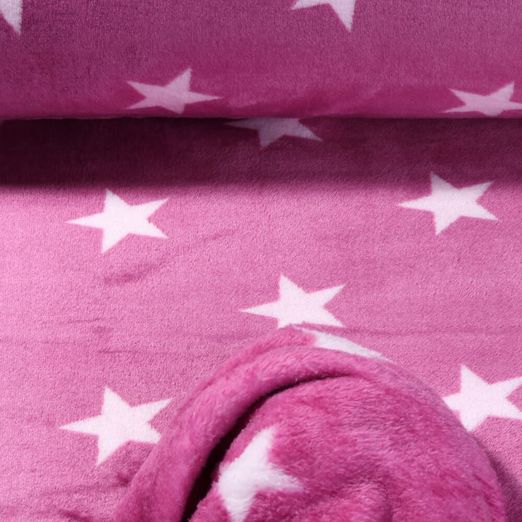 Polaire ultra douce - Double face Etoiles Rose vif Rose