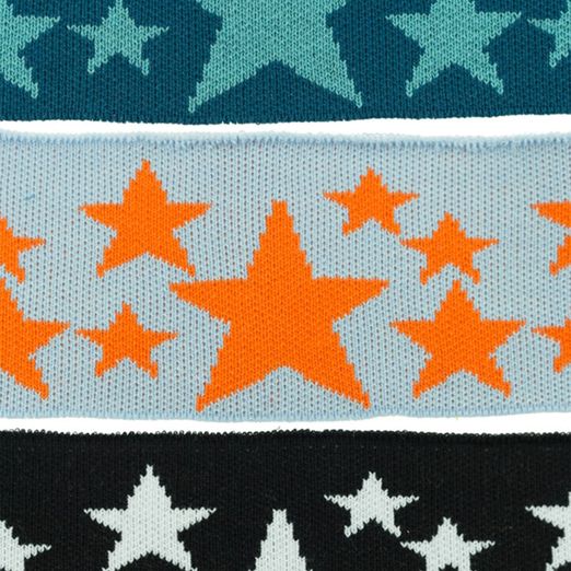 Bords-côtes prêts à coudre Jacquard - Etoiles