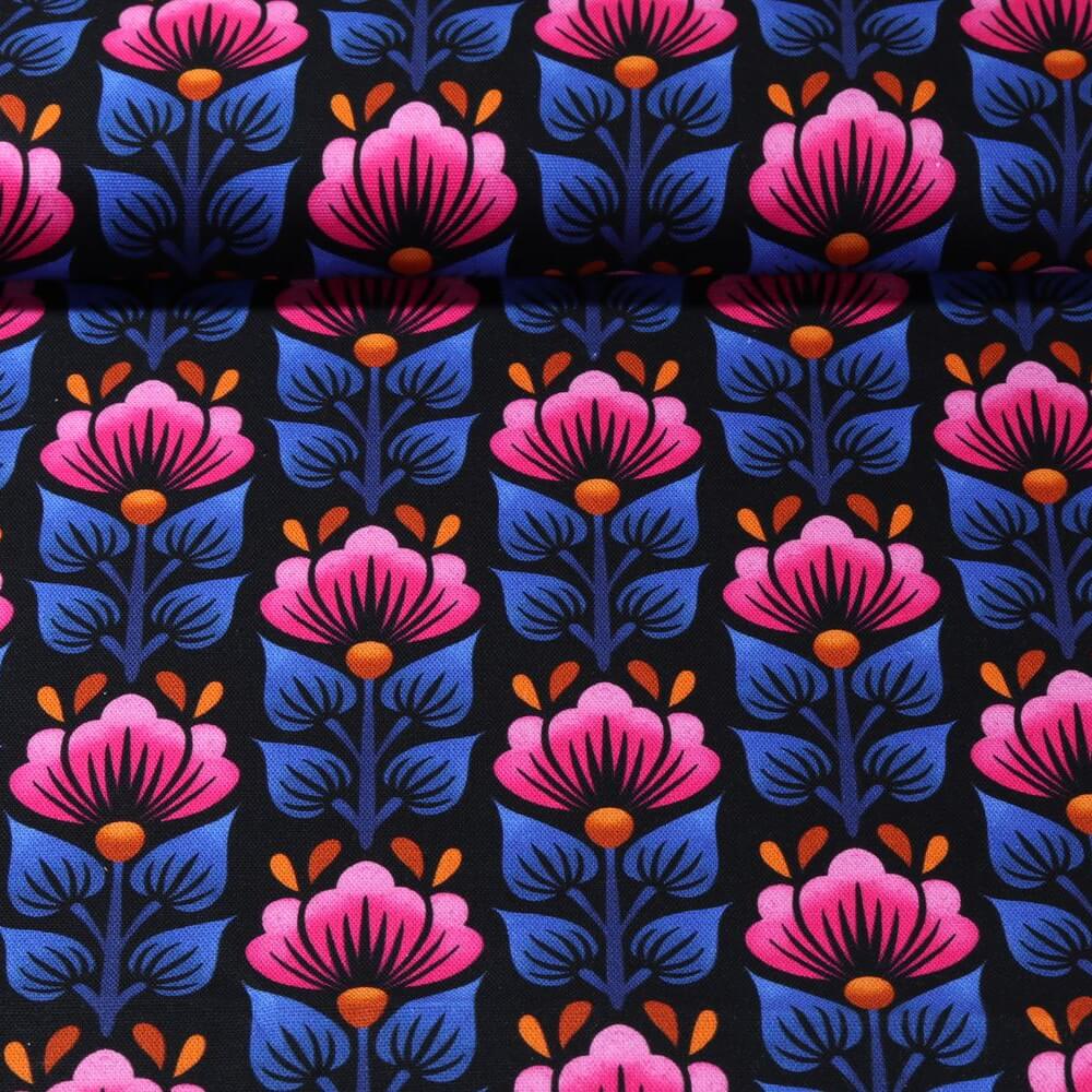 Toile canevas bio - Hamburger Liebe Impression digitale Midnight Wild Flower Noir Rose vif-3 Toile canevas bio - Hamburger Liebe Impression digitale Midnight Wild Flower Noir Rose vif-3