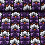 Bio Canvas - Hamburger Liebe Digitaldruck Midnight Wild Flower Schwarz Weiß