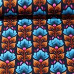 Orgaaninen hikipusero - Digitaalipainatus Midnight Wild Flower Navy Turkoosi