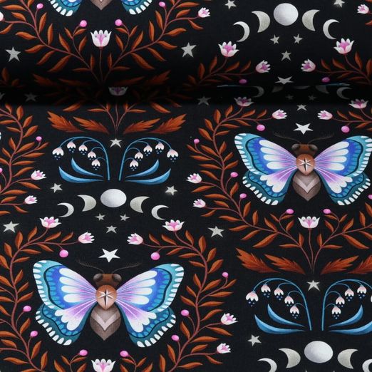 Sweat bio - Hamburger Liebe Impression digitale Midnight Luna Moth Noir Rouille