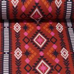 Organisk jacquardjersey - Midnight Sky Rust