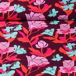 Viscose durable - Nerida Hansen Amira Floral Rouge vin EcoVero
