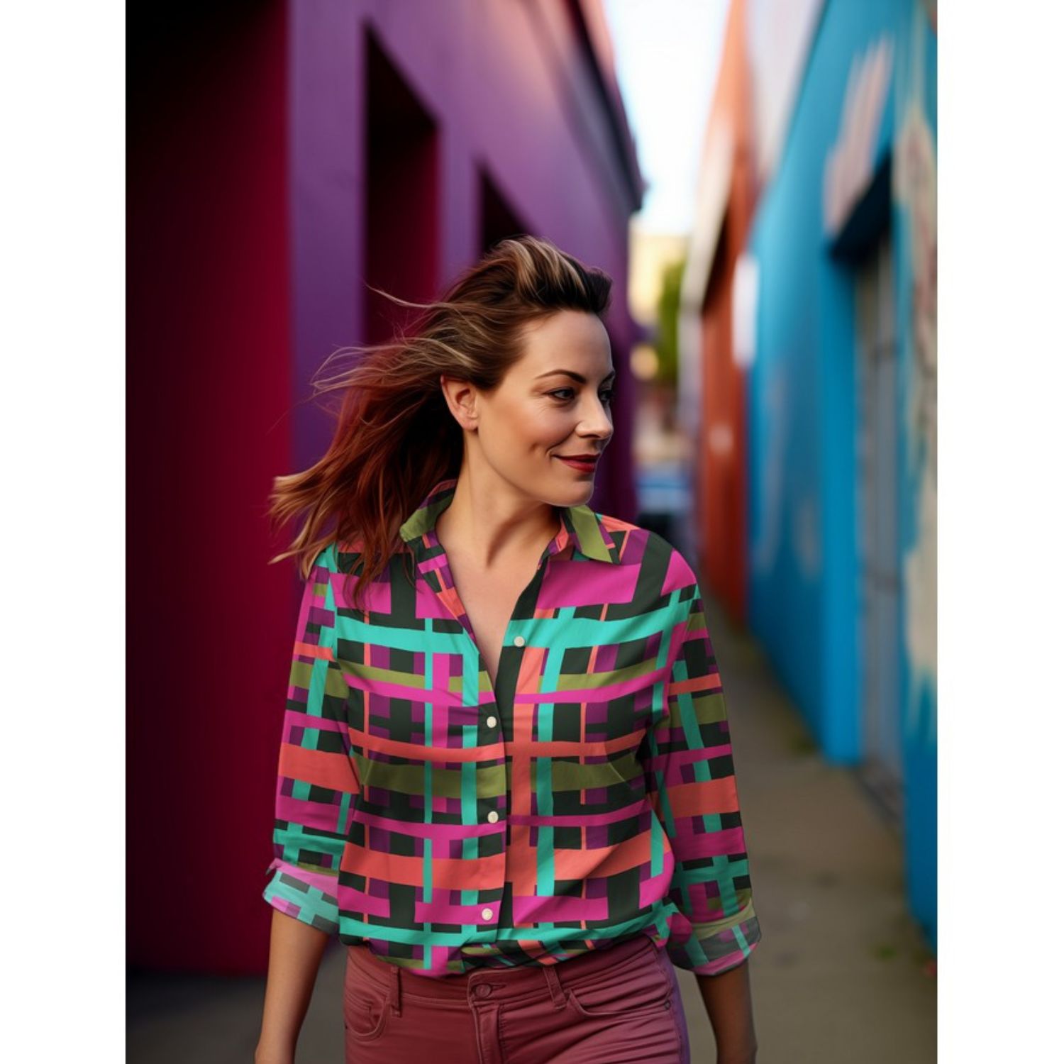 Viscose Stretch - Nerida Hansen Line Layer Myrtille-1 Viscose Stretch - Nerida Hansen Line Layer Myrtille-1
