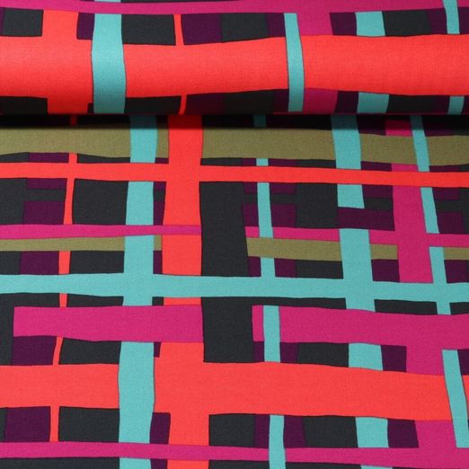 Viscose Stretch - Nerida Hansen Line Layer Myrtille