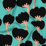 Viscose durable - Nerida Hansen Poppies Jade EcoVero Viscose durable - Nerida Hansen Poppies Jade EcoVero