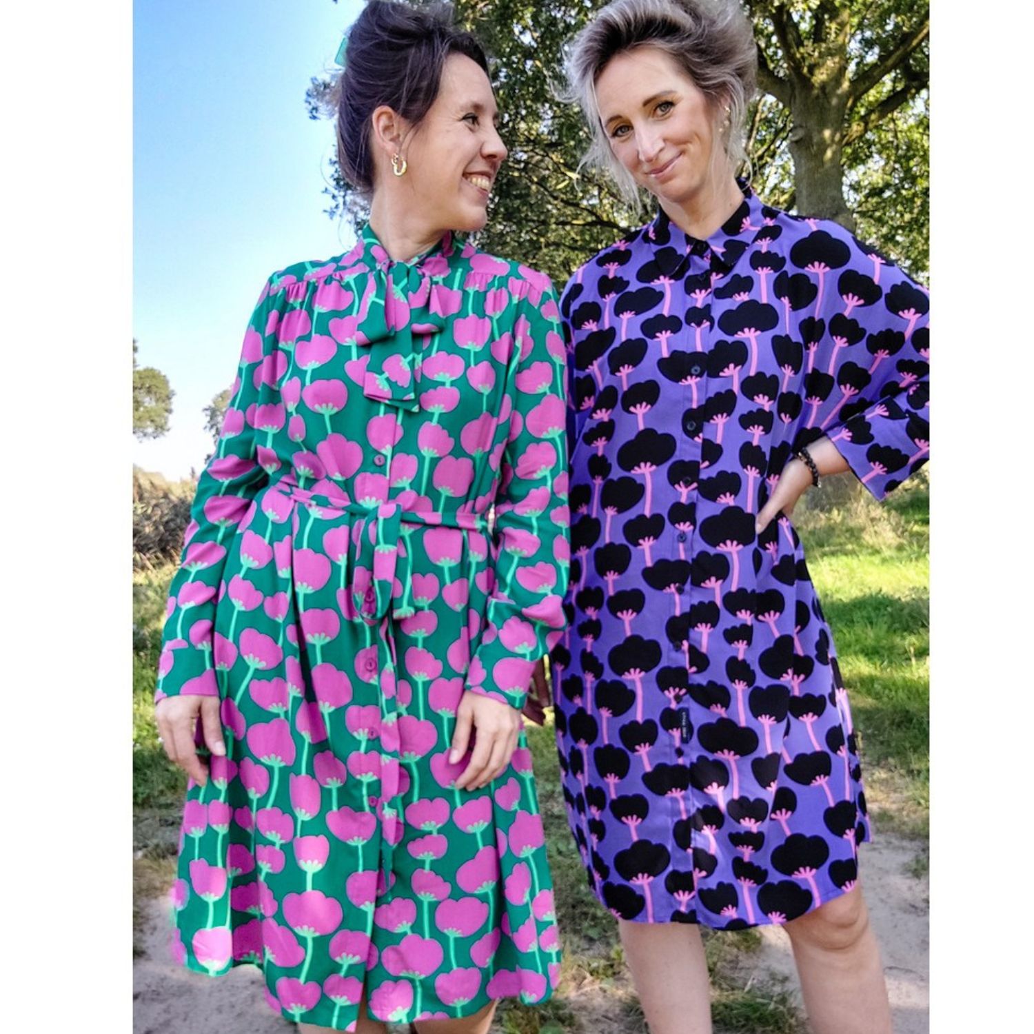 Viscose durable - Nerida Hansen Poppies Violet EcoVero-1 Viscose durable - Nerida Hansen Poppies Violet EcoVero-1
