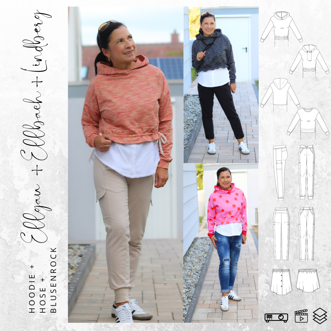 Kombi Hose, Hoodie und Blusenrock - ELLBACH, ELLGAU und LINDBERG - Schnittmuster eBook-1 Kombi Hose, Hoodie und Blusenrock - ELLBACH, ELLGAU und LINDBERG - Schnittmuster eBook-1