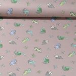 Jersey - Impression digitale - Petits dinosaures Sable