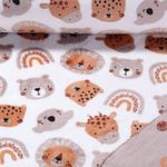 Polaire ultra douce Doudou à motifs - Double face Animaux sauvages Ecru