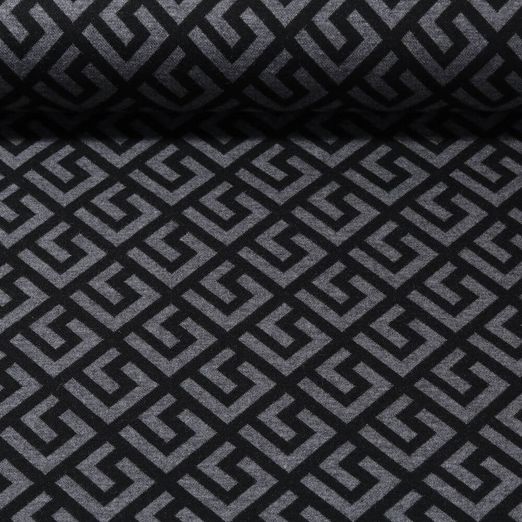 Jersey jacquard - Géométrique Anthracite
