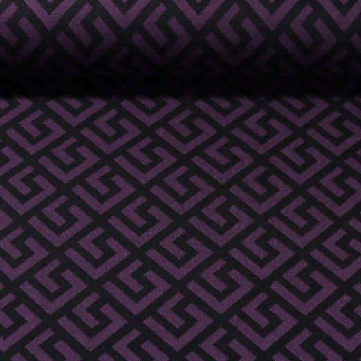 Jersey jacquard - Géométrique Aubergine