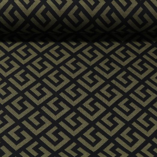 Jersey jacquard - Géométrique Vert olive