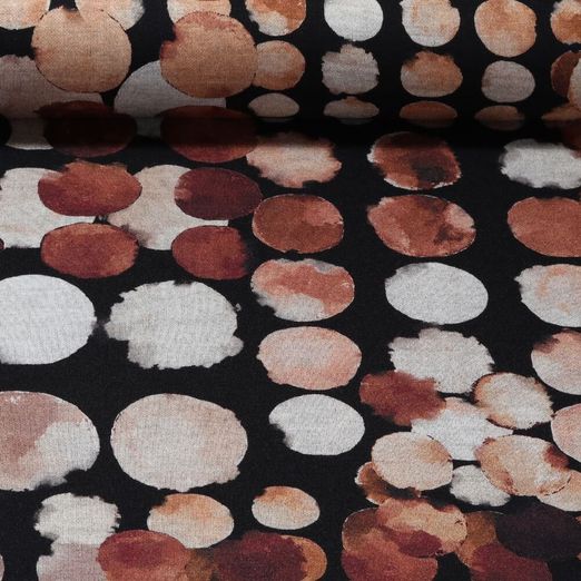 Jersey romanite - Impression digitale Pois en aquarelle Beige