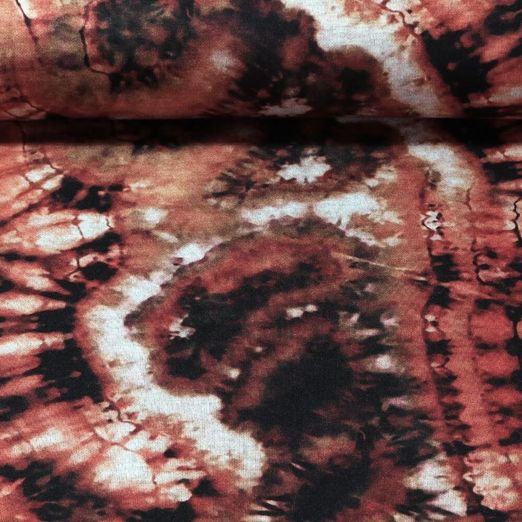 Jersey romanite - Impression digitale Batik Rouille